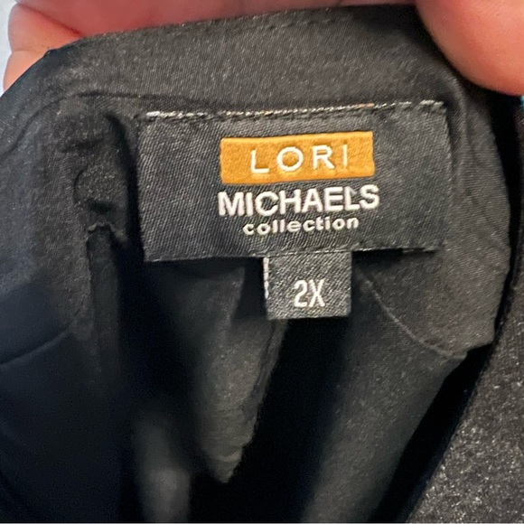 Lori Michaels Womens Straight Skirt Size 2XL Plaid Pencil Knee Length black grey - Picture 9 of 12